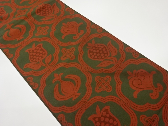 JAPANESE KIMONO / VINTAGE FUKURO OBI / WOVEN FLOWERS